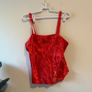 Vintage lingerie red cami slip top